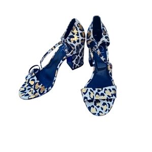 AGL ATTILIO GIUSTI LEOMBRUNI  Snake Embossed Leopard Print Sandal Size 38